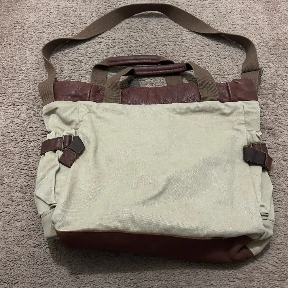 Vintage Buffalo Jackson Trading Co. Canvas & Leather Trim Messenger Bag